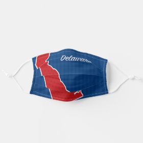 USA Delaware State Stars and Stripes Map Cloth Face Mask