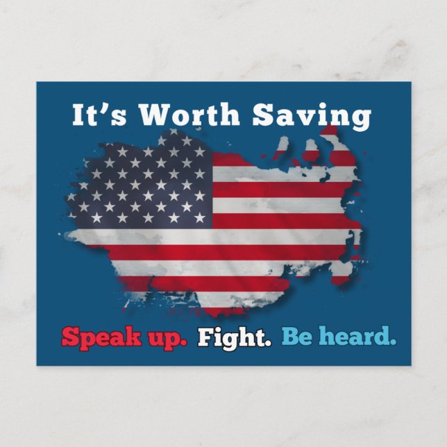 USA democracy: It's worth saving Postcard (Front)