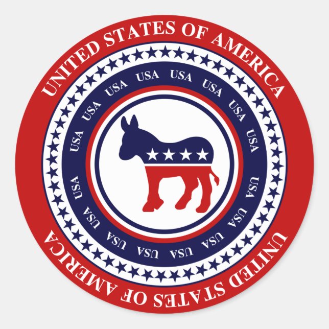USA Democrat Sticker (Front)