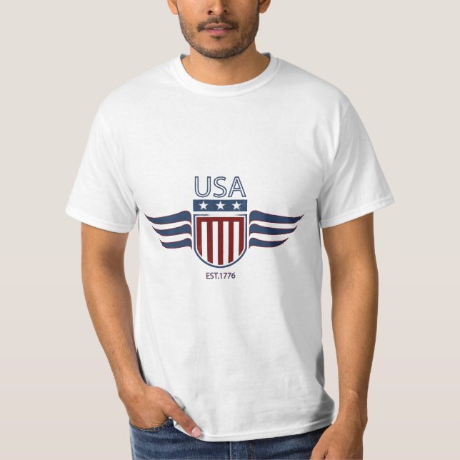 USA Design T-Shirts for True Americans" (Front)
