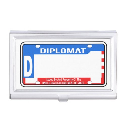 USA Diplomatic License Plate Blank Business Card Case