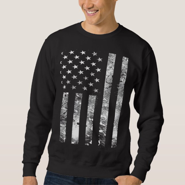 USA distressed American Flag Sweatshirt (Front)