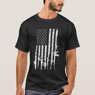 Usa Distressed Flag Guns Pro Gun 2Nd Amendment On  T-Shirt