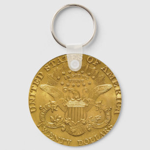USA Double Eagle Liberty Head Gold Coin $20 Keychain