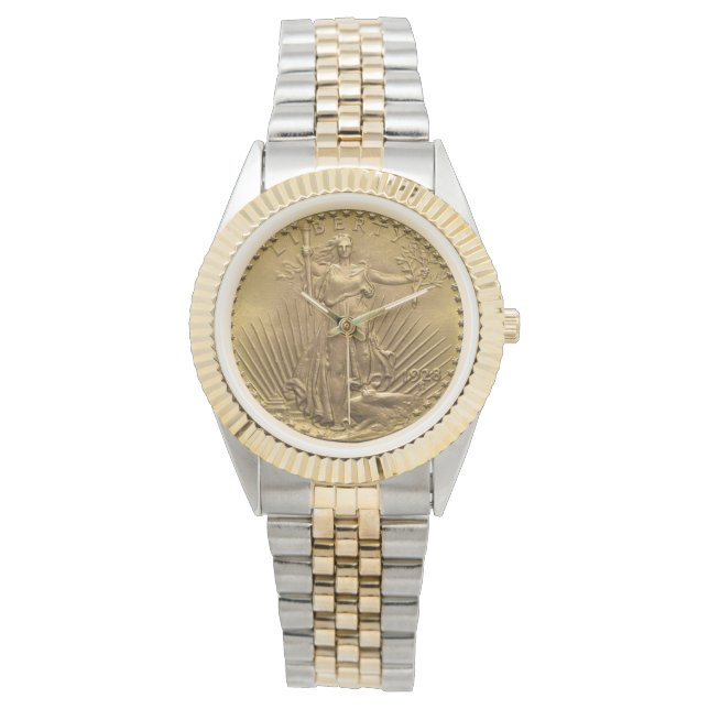USA Double Eagle St Gaudens 1928 Gold Coin $20 Watch (Front)