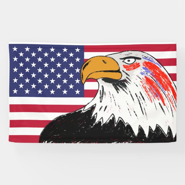 USA Drawing of an Eagle Banner (Horizontal)