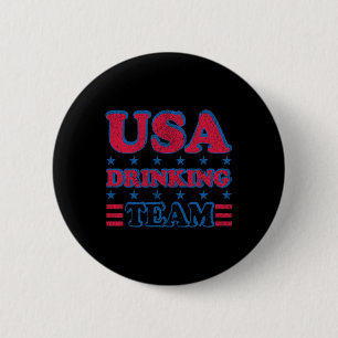 Usa Drinking Team 4th Of July Independence Day Dru Button