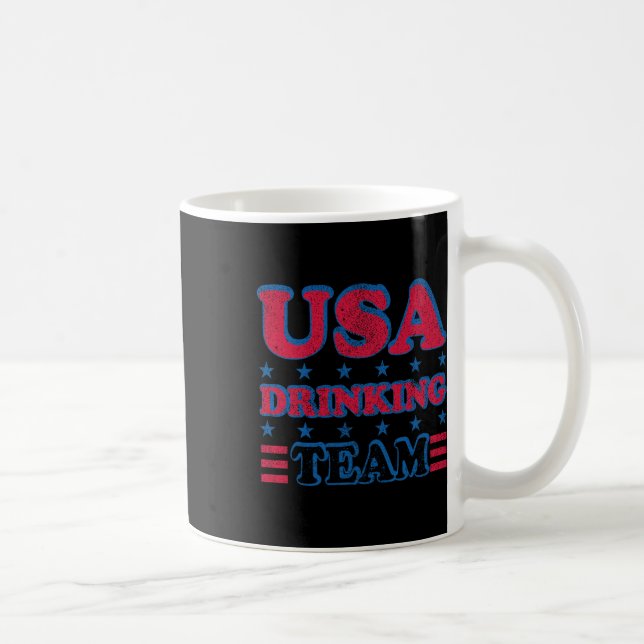 Usa Drinking Team 4th Of July Independence Day Dru Coffee Mug (Right)