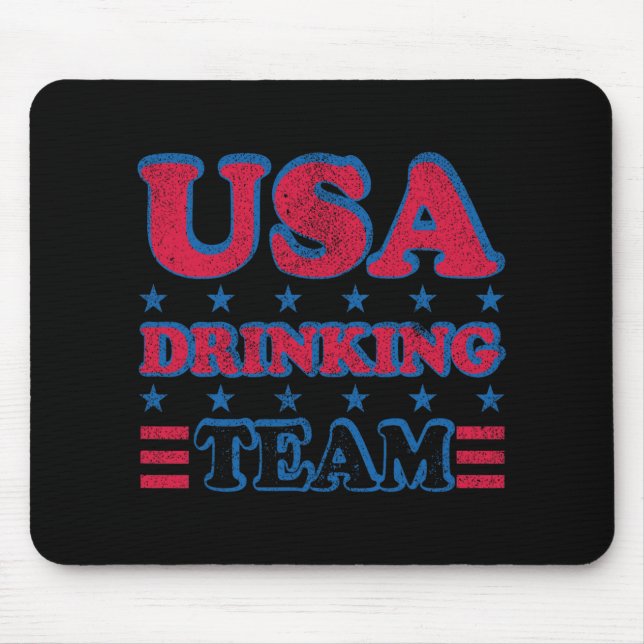 Usa Drinking Team 4th Of July Independence Day Dru Mouse Pad (Front)