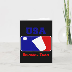 Usa Drinking Team Funny Party Beer Pong Game Card