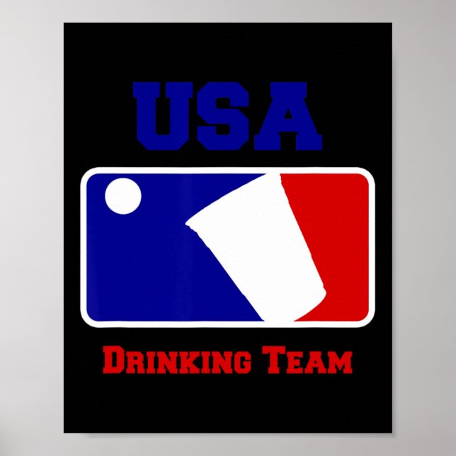 Usa Drinking Team Funny Party Beer Pong Game  Poster (Front)