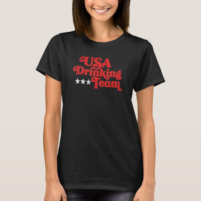 Usa Drinking Team  Party Festival & Beer Drinking  T-Shirt (Front)