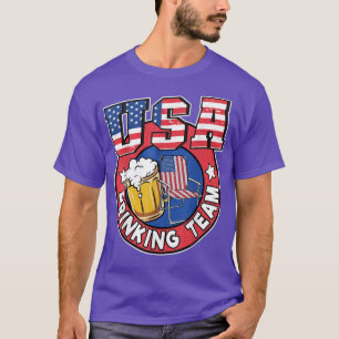 USA Drinking Team US American Flag 4th Of July Bee T-Shirt