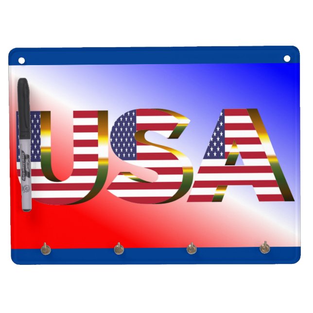 USA DRY ERASE BOARD WITH KEYCHAIN HOLDER (Front)