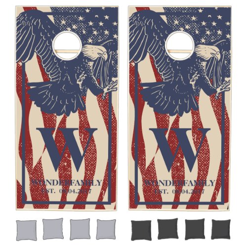 USA Eagle American Flag Cornhole Set