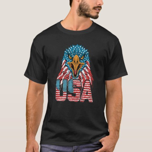 Usa Eagle American Flag Proud Patriotic July 4th C T_Shirt