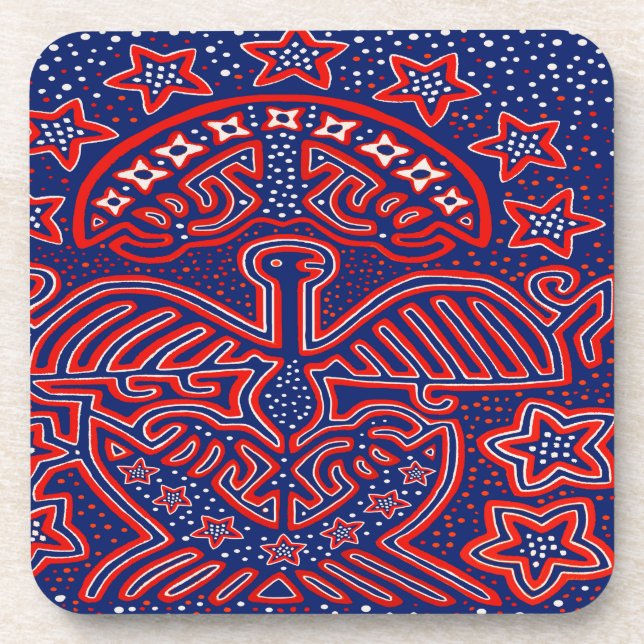 USA Eagle Democratic Patriot Beverage Coaster (Front)