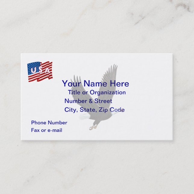 USA Eagle Flag Business Card (Front)