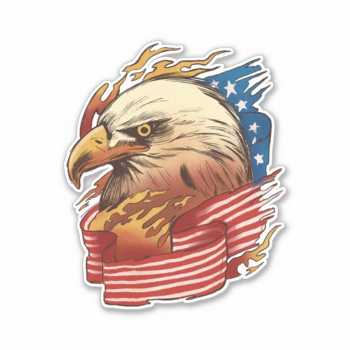 USA eagle flag Sticker