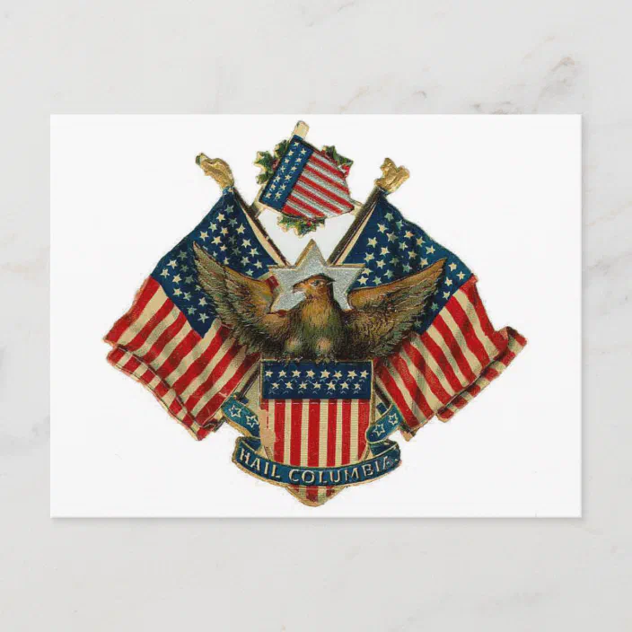 USA Eagle Flags Vintage Americana Postcard | Zazzle.com