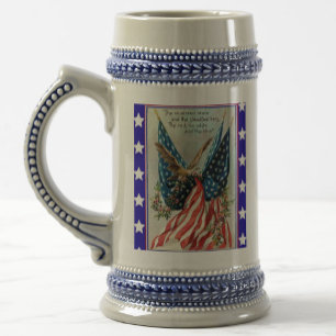 USA Eagle Fourth of July Patriotic Flag Beer Stein