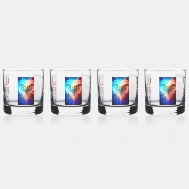 USA Eagle Glasses Drinkware Set (Back)