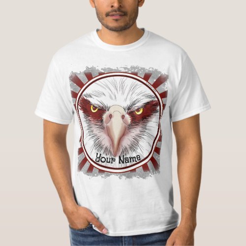 USA Eagle Head custom name  T_Shirt