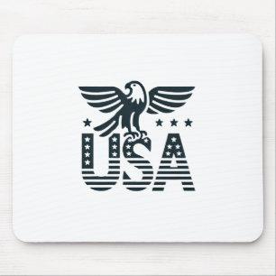 USA Eagle Patriotic Desig -Stars and Stripes Style Mouse Pad