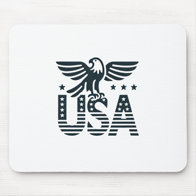 USA Eagle Patriotic Desig -Stars and Stripes Style Mouse Pad (Front)