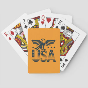 USA Eagle Patriotic Desig -Stars and Stripes Style Poker Cards