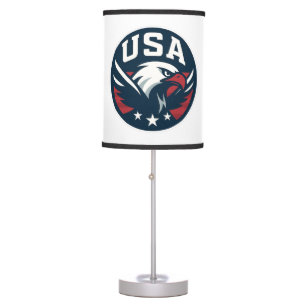 USA Eagle Roundel — Aggressive Sports Emblem Table Lamp