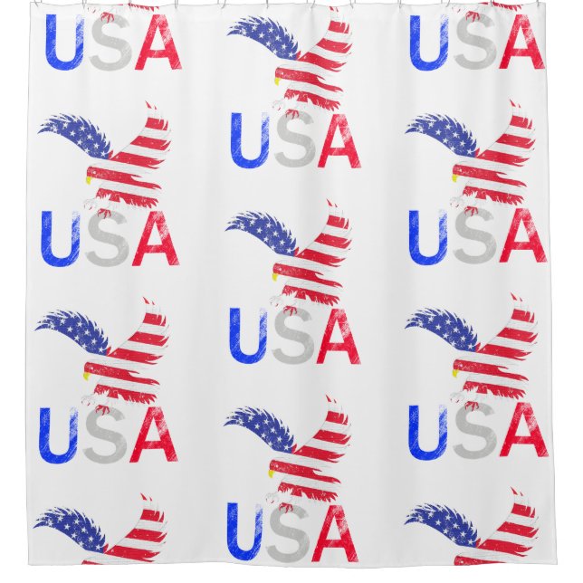 USA Eagle Shower Curtain (Front)