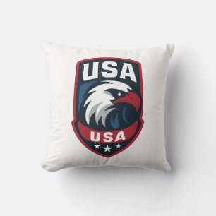 USA Eagle Sports Crest Throw Pillow