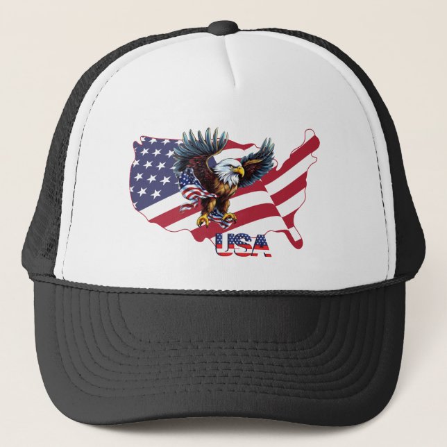 USA Eagle Trucker Hat (Front)