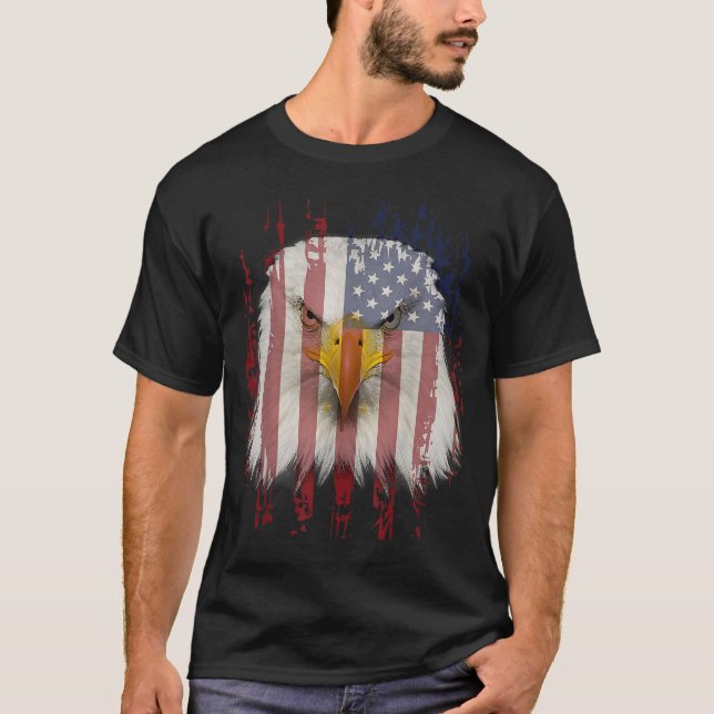 USA Eagle With American Flag T-Shirt (Front)