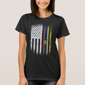 Usa Ecuador Flag Ecuadorian American People Herita T-Shirt
