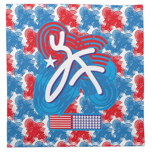 USAEEUU FLAG SIMPLIFIED TEXT BY MASANSER PIXELAT CLOTH NAPKIN