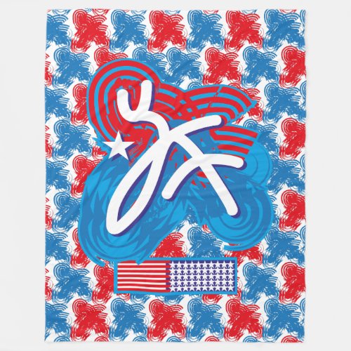 USAEEUU FLAG SIMPLIFIED TEXT BY MASANSER PIXELAT FLEECE BLANKET
