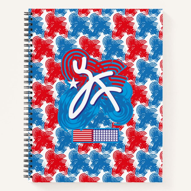 USA/EEUU FLAG SIMPLIFIED TEXT BY MASANSER PIXELAT NOTEBOOK (Front)