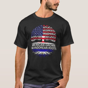 USA & El Salvador Flags American Grown Salvadorean T-Shirt