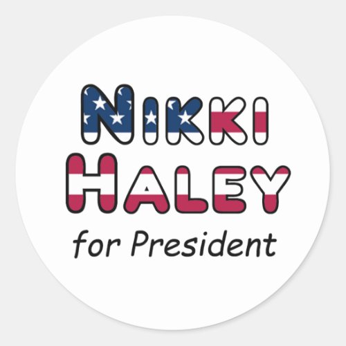 USA Election Haley for President Classic Round Sticker