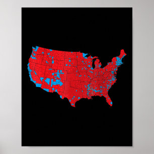 Usa Election Map 2024 President Trump Republican R Poster