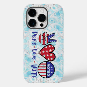 USA Election - Peace Love Vote, Election Day Case-Mate iPhone 14 Pro Case