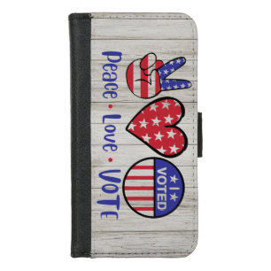 USA Election - Peace Love Vote, Election Day iPhone 8/7 Wallet Case