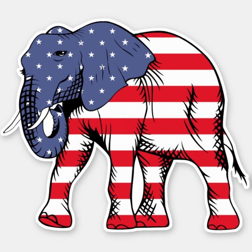 USA Elephant Sticker