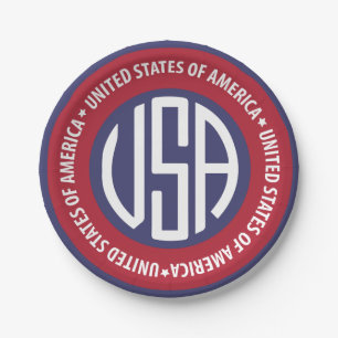 USA emblem Paper Plates