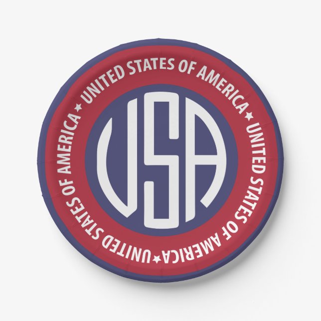 USA emblem Paper Plates (Front)
