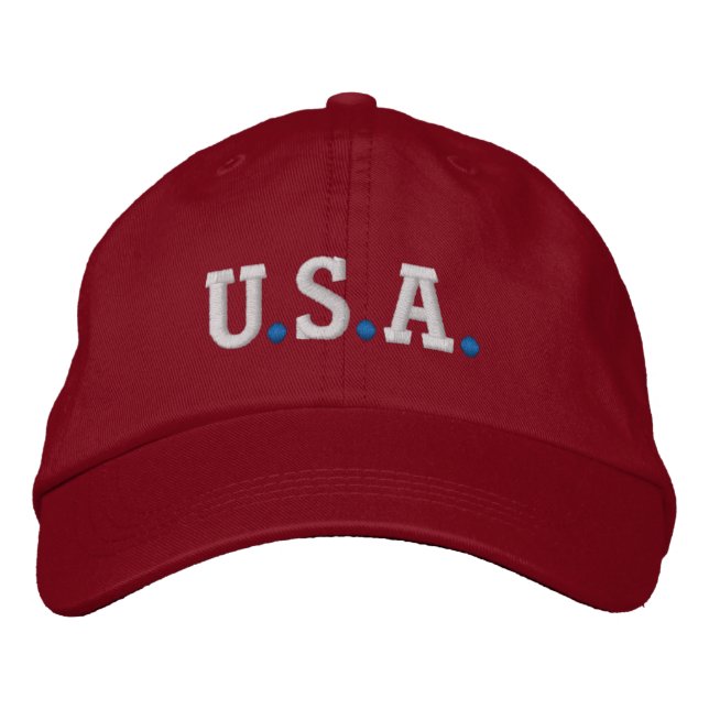 USA EMBROIDERED BASEBALL CAP (Front)