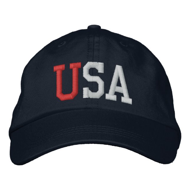 USA EMBROIDERED BASEBALL CAP (Front)