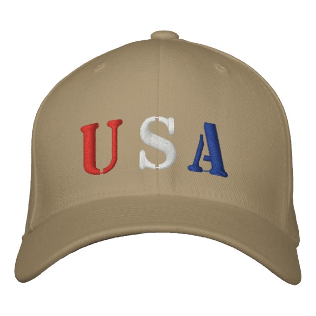 USA EMBROIDERED BASEBALL CAP (Front)